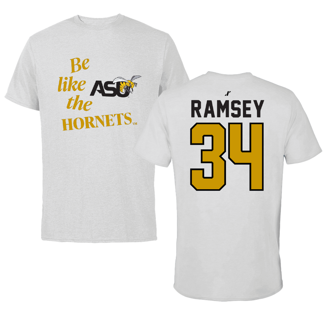 Alabama State University Softball Light Gray Be Like Us Tee - #34 Brooke Ramsey