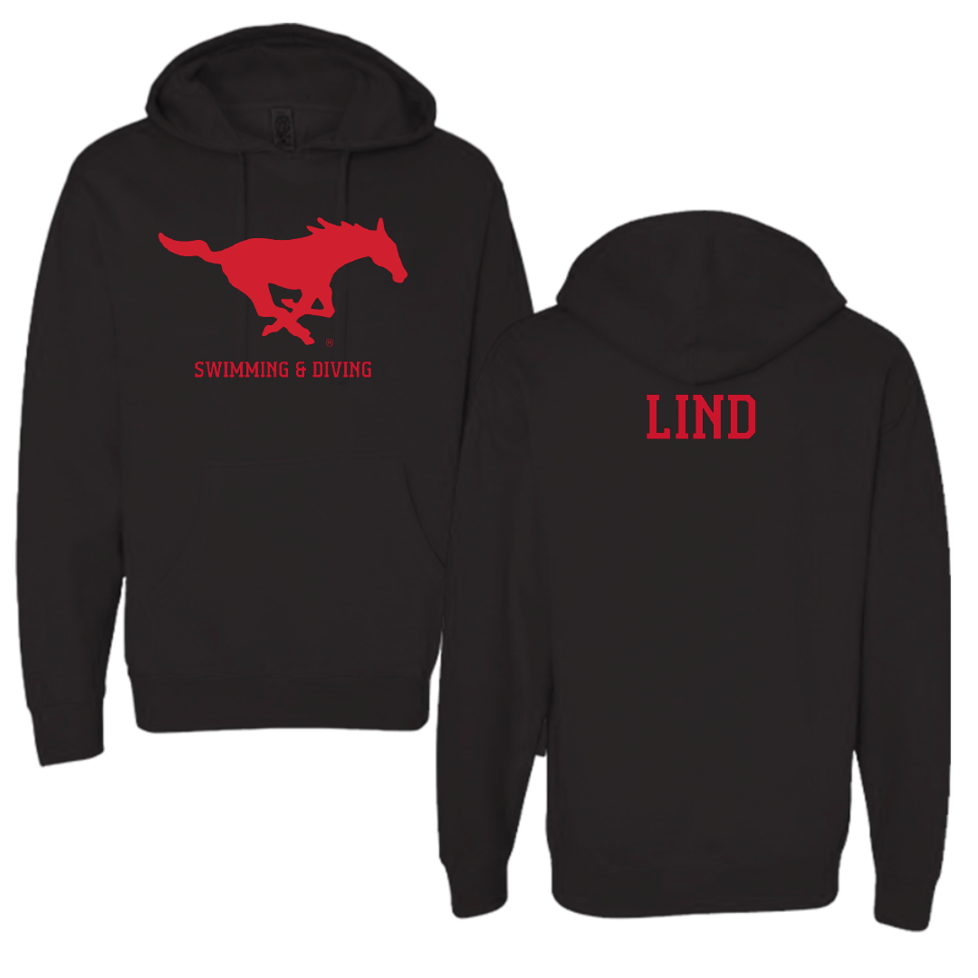 Southern Methodist University Swimming & Diving Black Mascot Hoodie - Olivia Lind
