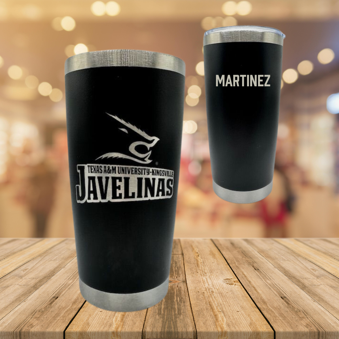 Texas A&M University-Kingsville TF and XC Black Stainless Steel Tumbler - Anthony Martinez