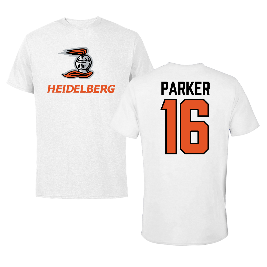 Heidelberg University Lacrosse White Tee - #16 Colin Parker