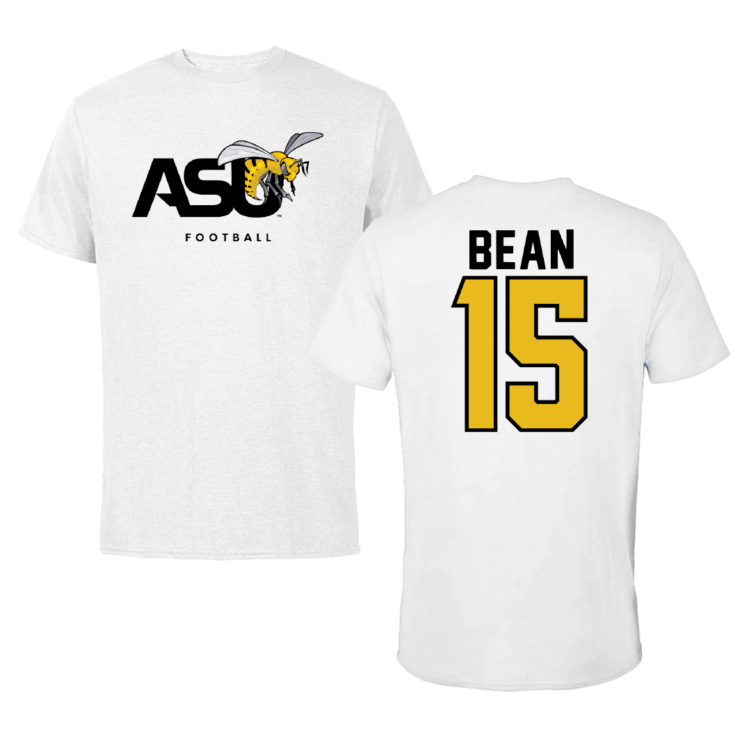 Alabama State University Football White ASU Tee - #15 Elijah Bean