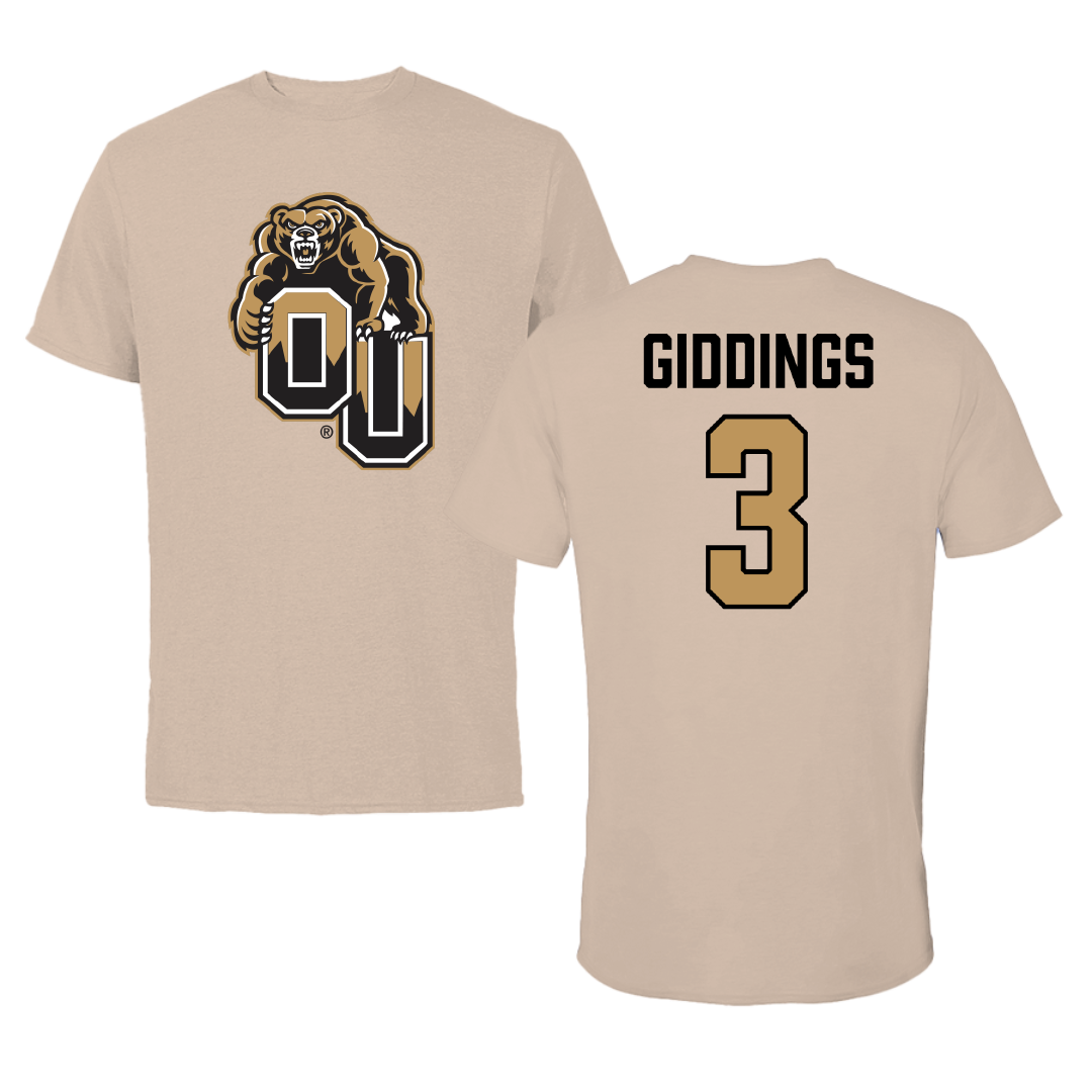 Oakland University Soccer (W) Tan Tee - #3 Bailey Giddings