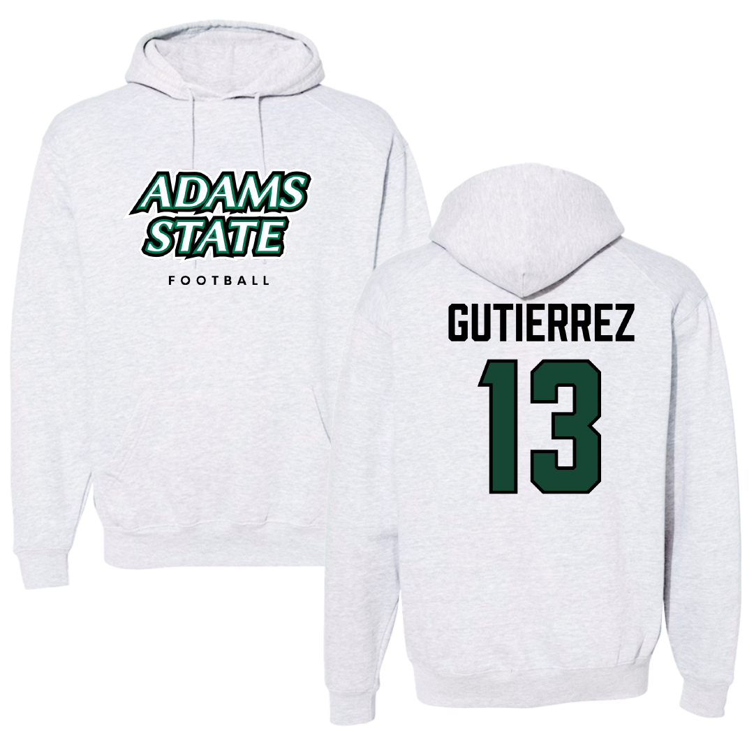 Adams State University Football Gray Block Hoodie - #13 Xavier Gutierrez