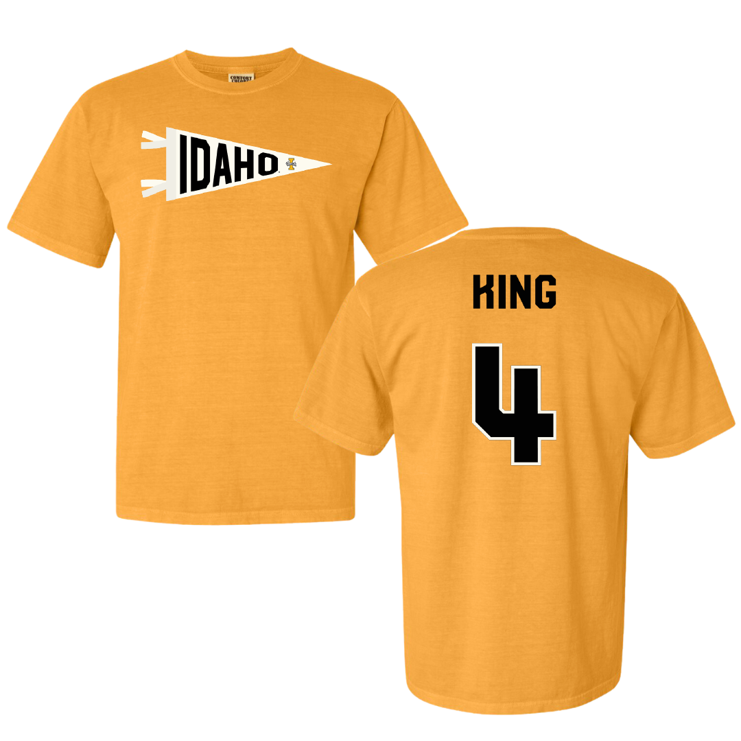 University of Idaho Football Gold Pennant Comfort Colors Tee - #4 Isiah King
