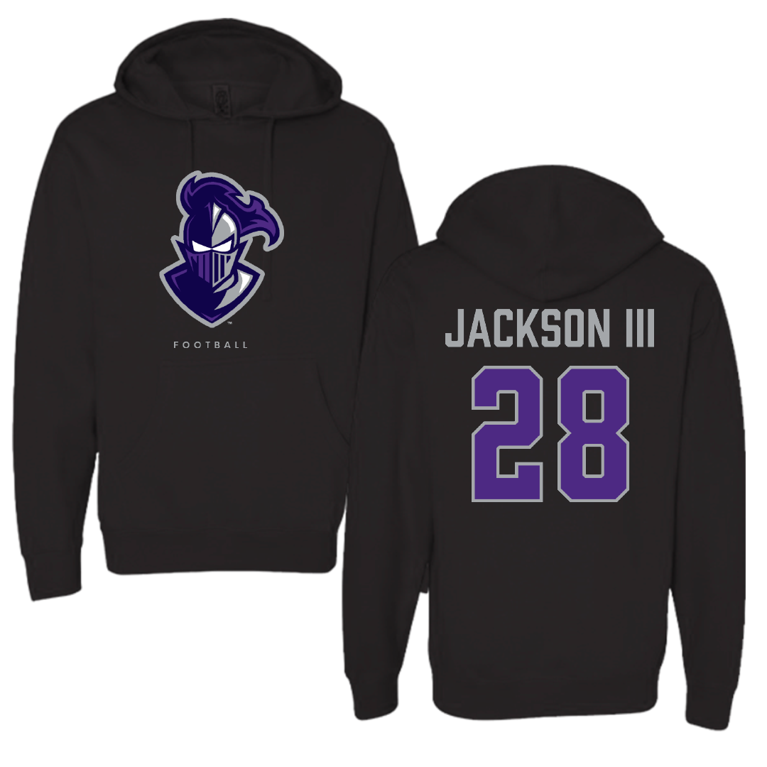 Furman University Football Black Hoodie - #28 Eddie Jackson III