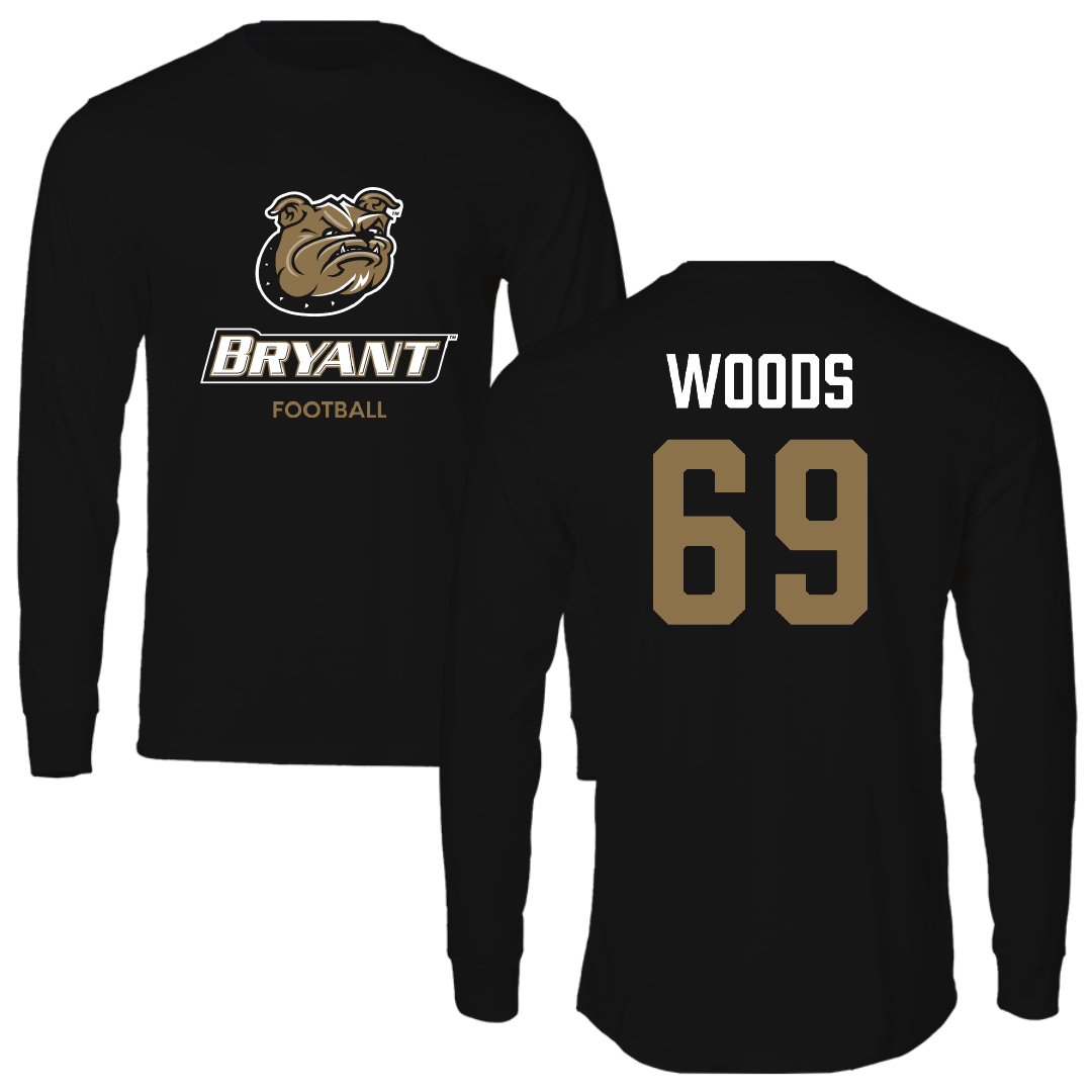 Bryant University Football Black Long Sleeve - #69 Jeffery Woods