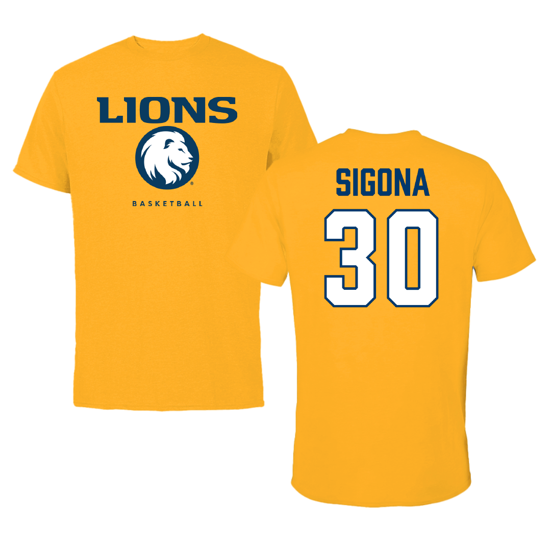 East Texas A&M University Basketball Gold Performance Tee - #30 Vinny Sigona