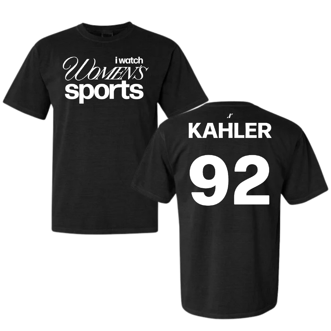 Central Michigan University Lacrosse Black WHM Comfort Colors Tee - #92 Leila Kahler