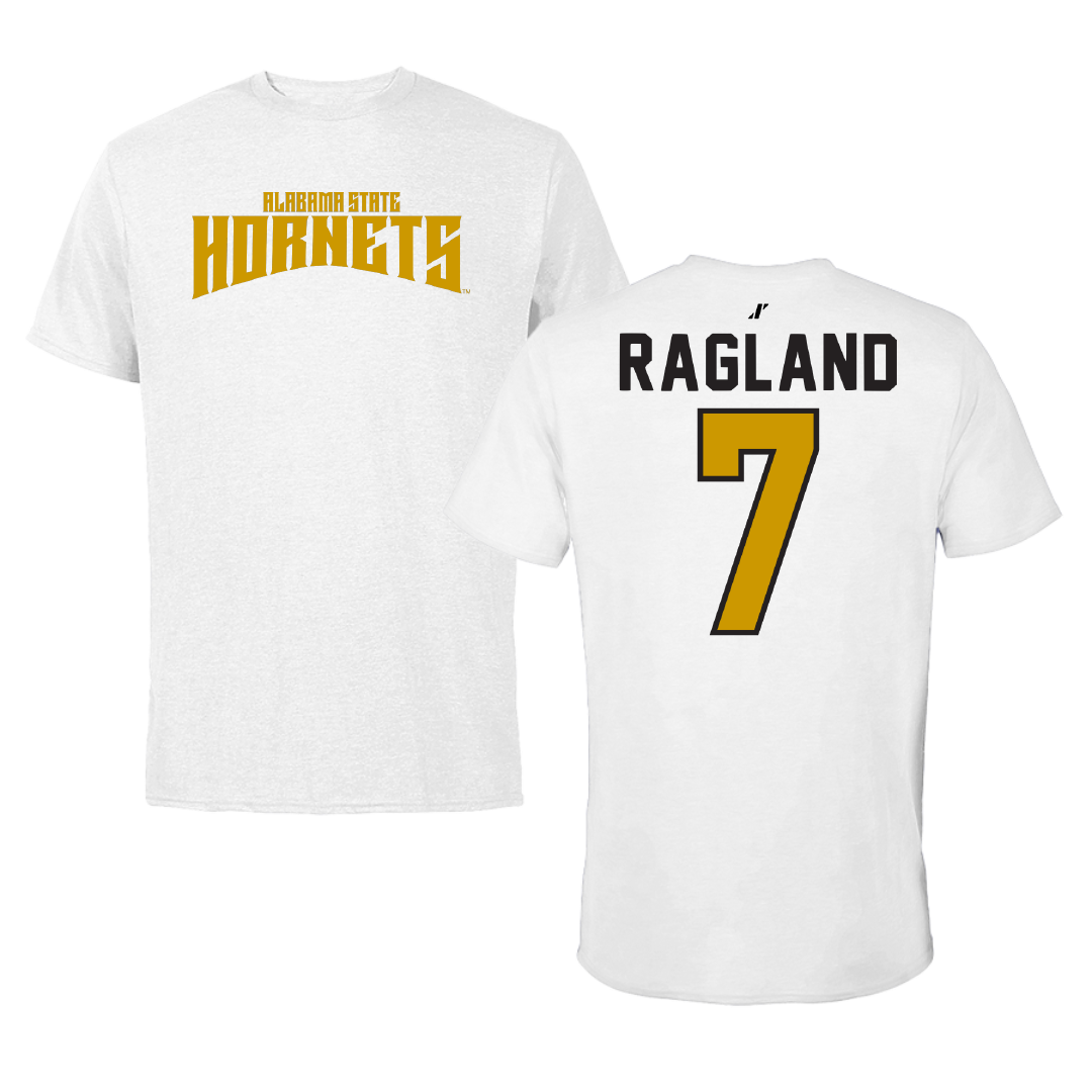 Alabama State University Football White Classic Tee - #7 Braylen Ragland