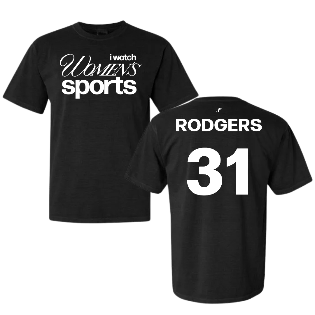 University of Idaho Soccer Black WHM Comfort Colors Tee - #31 Sara Rodgers