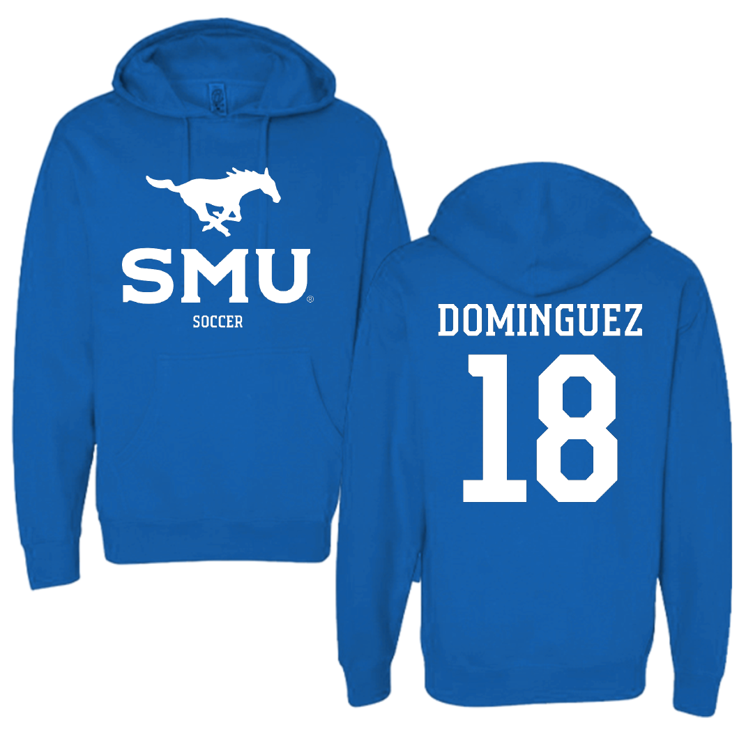 Southern Methodist University Soccer (M) Blue Hoodie - #18 Martin Dominguez