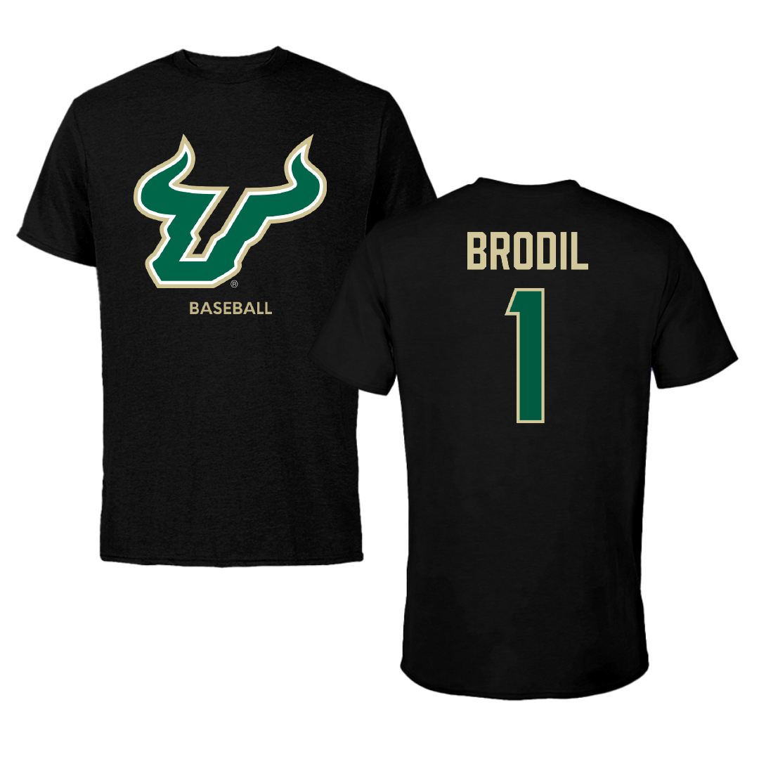 University of South Florida Baseball Black Performance Tee - #1 Marcus Brodil