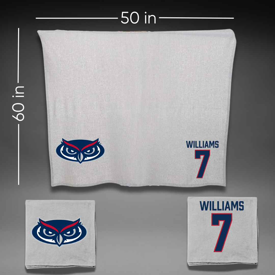 Florida Atlantic University Baseball Gray Blanket - #7 CJ Williams