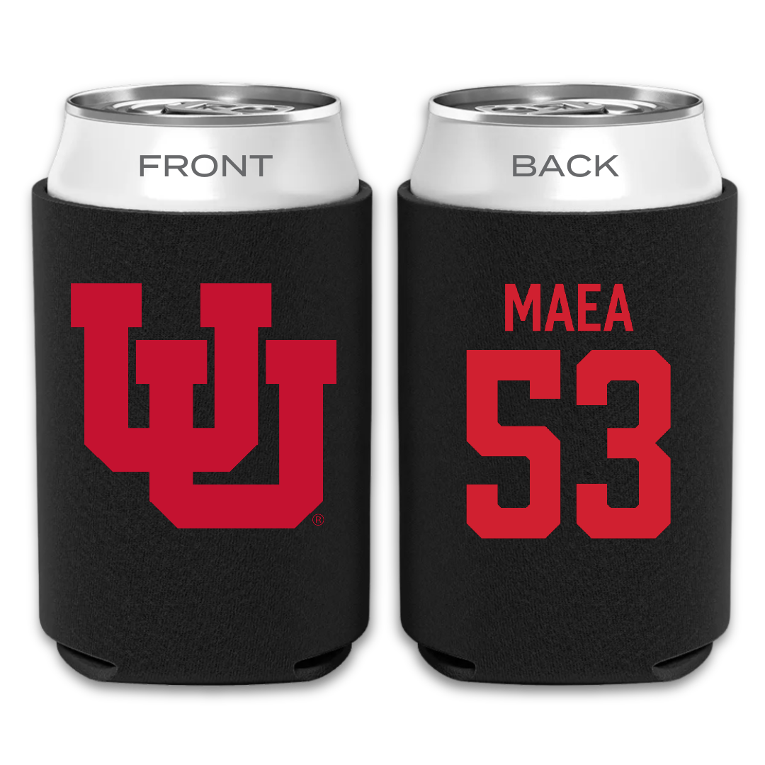 University of Utah Football Black Can Cooler - #53 Johnny Maea