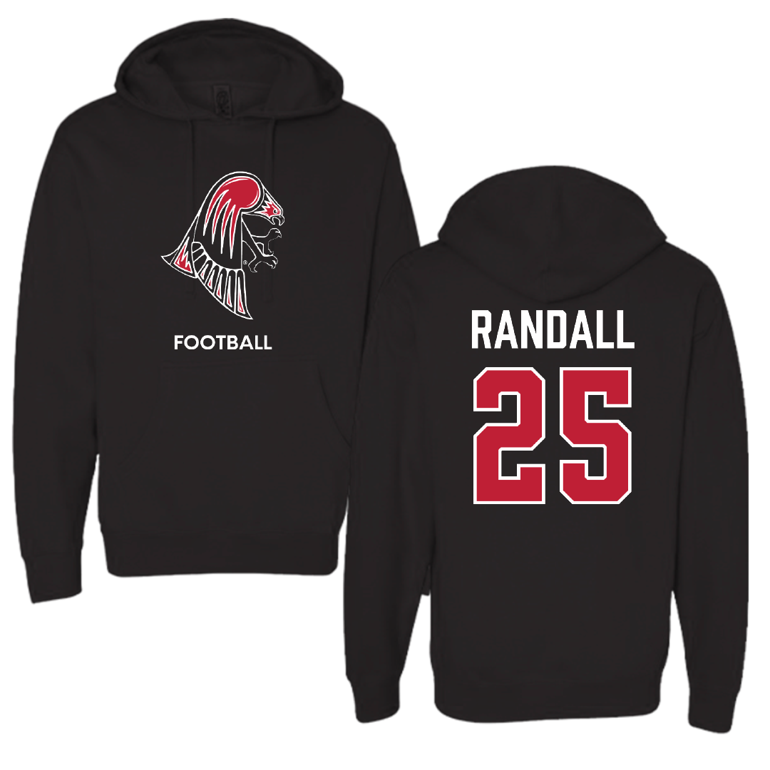 University of Wisconsin-River Falls Football Black Hoodie - #25 Isaiah Randall