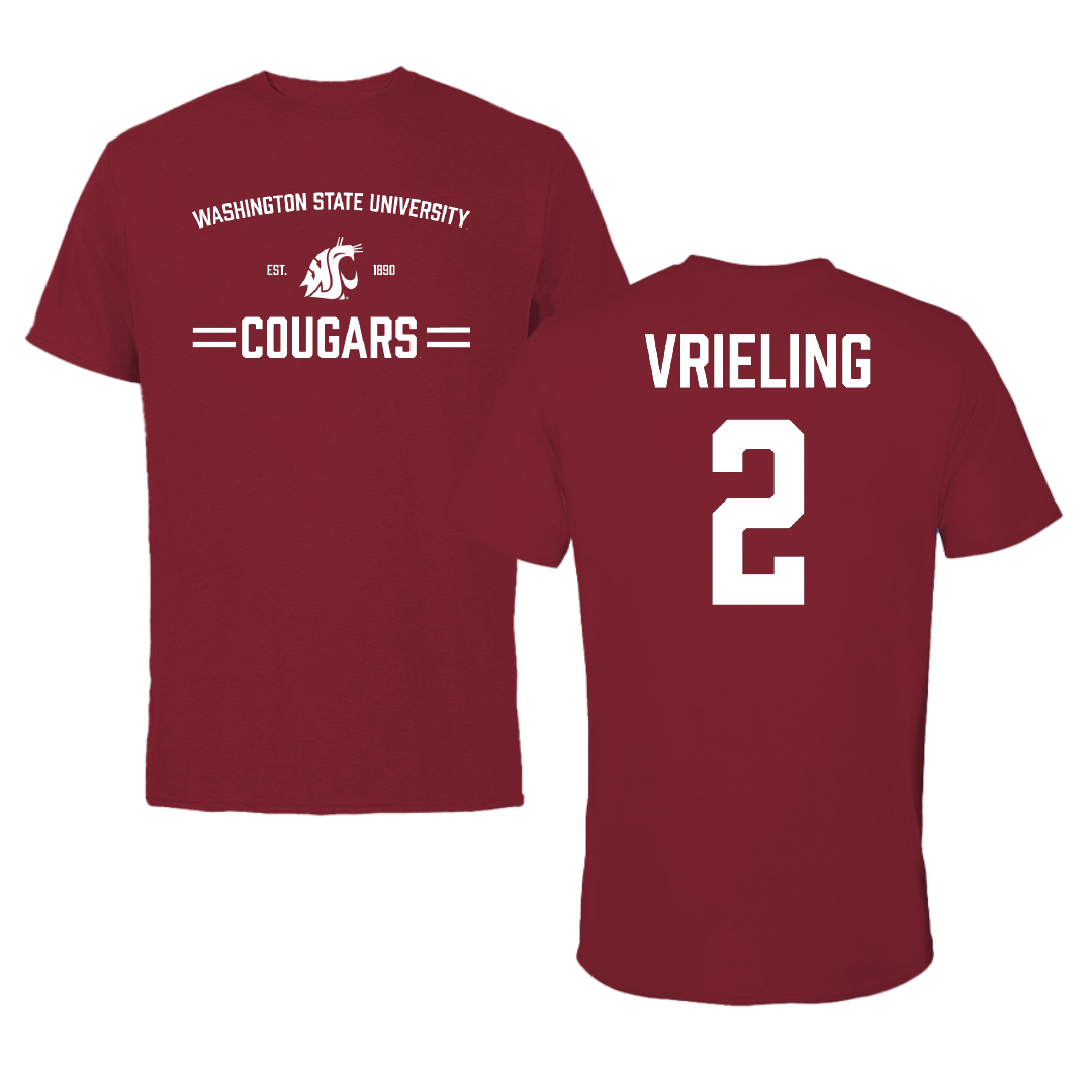 Washington State University Volleyball Cardinal General Tee - #2 Taryn Vrieling