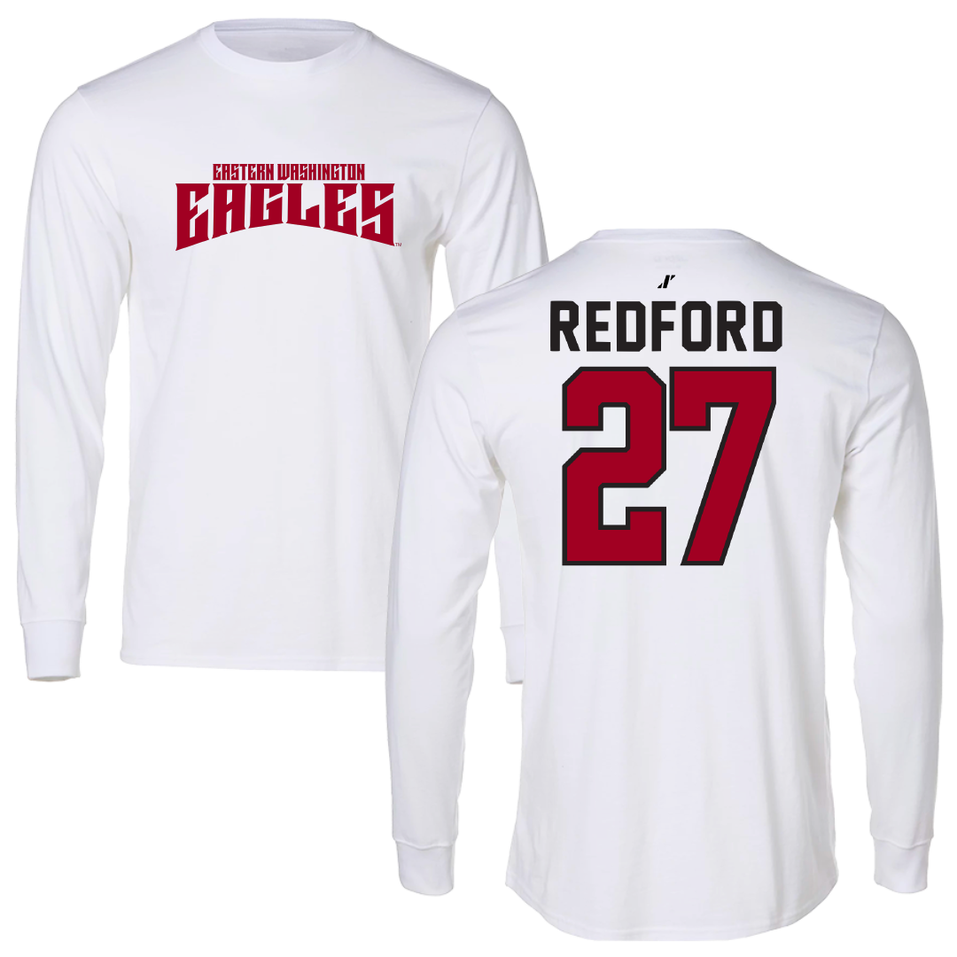 Eastern Washington University Football White Classic Long Sleeve - #27 Isaac Redford