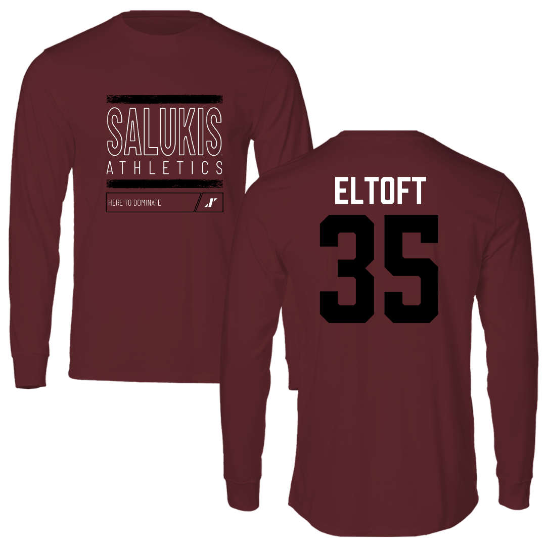 Southern Illinois University at Carbondale Baseball Maroon Dominate Long Sleeve - #35 Bennett Eltoft