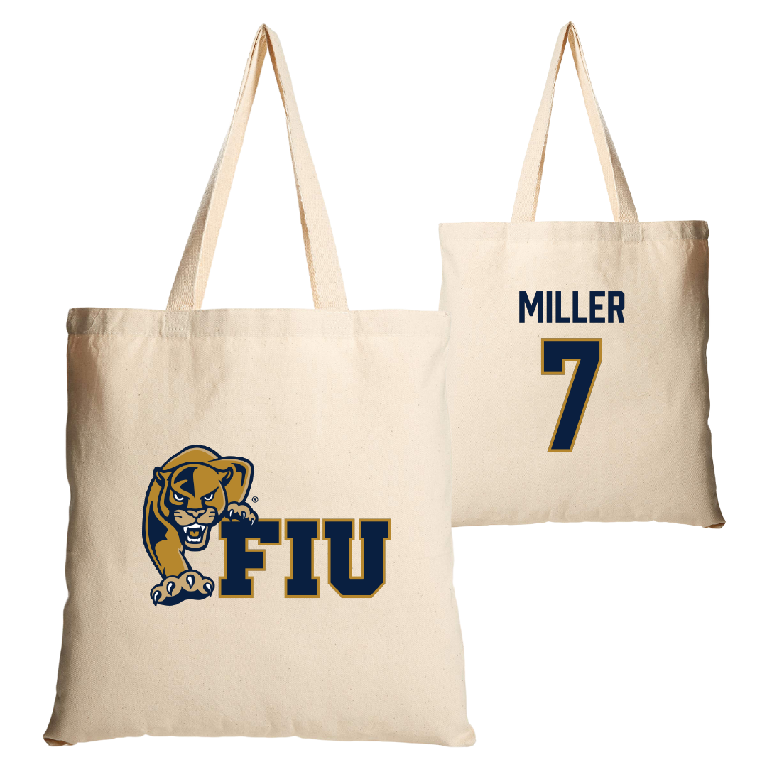 Florida International University Volleyball Tan Canvas Tote Bag - #7 Madisen Miller