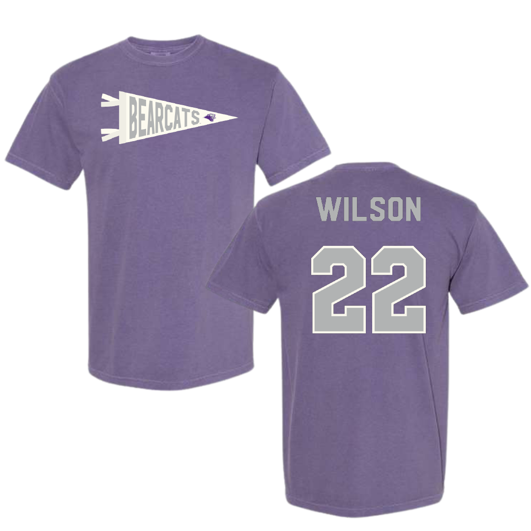 Southwest Baptist University Softball Purple Pennant Comfort Colors Tee - #22 Malea Wilson
