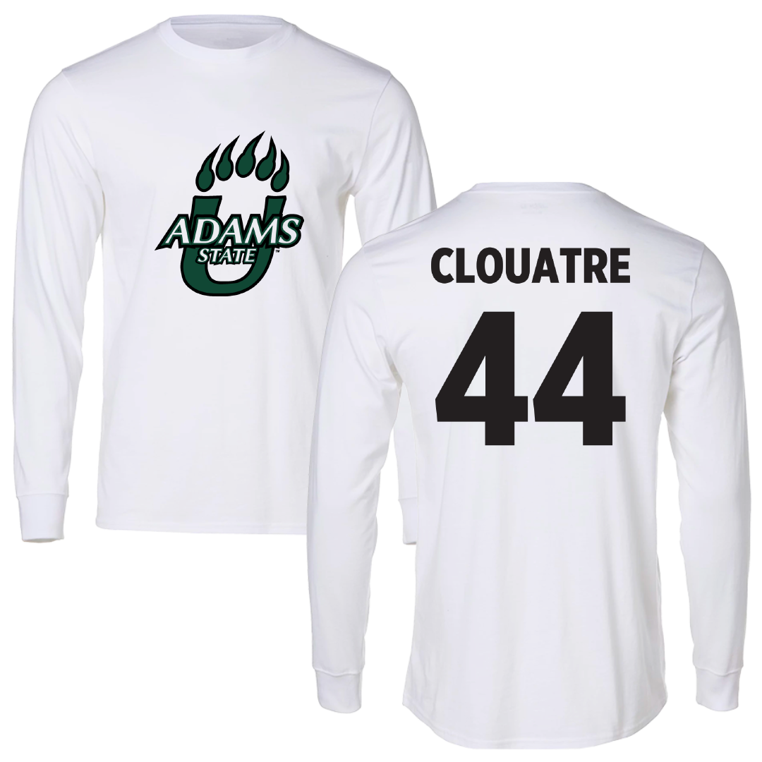 Adams State University Football White Performance Long Sleeve - #44 Anthony Clouatre