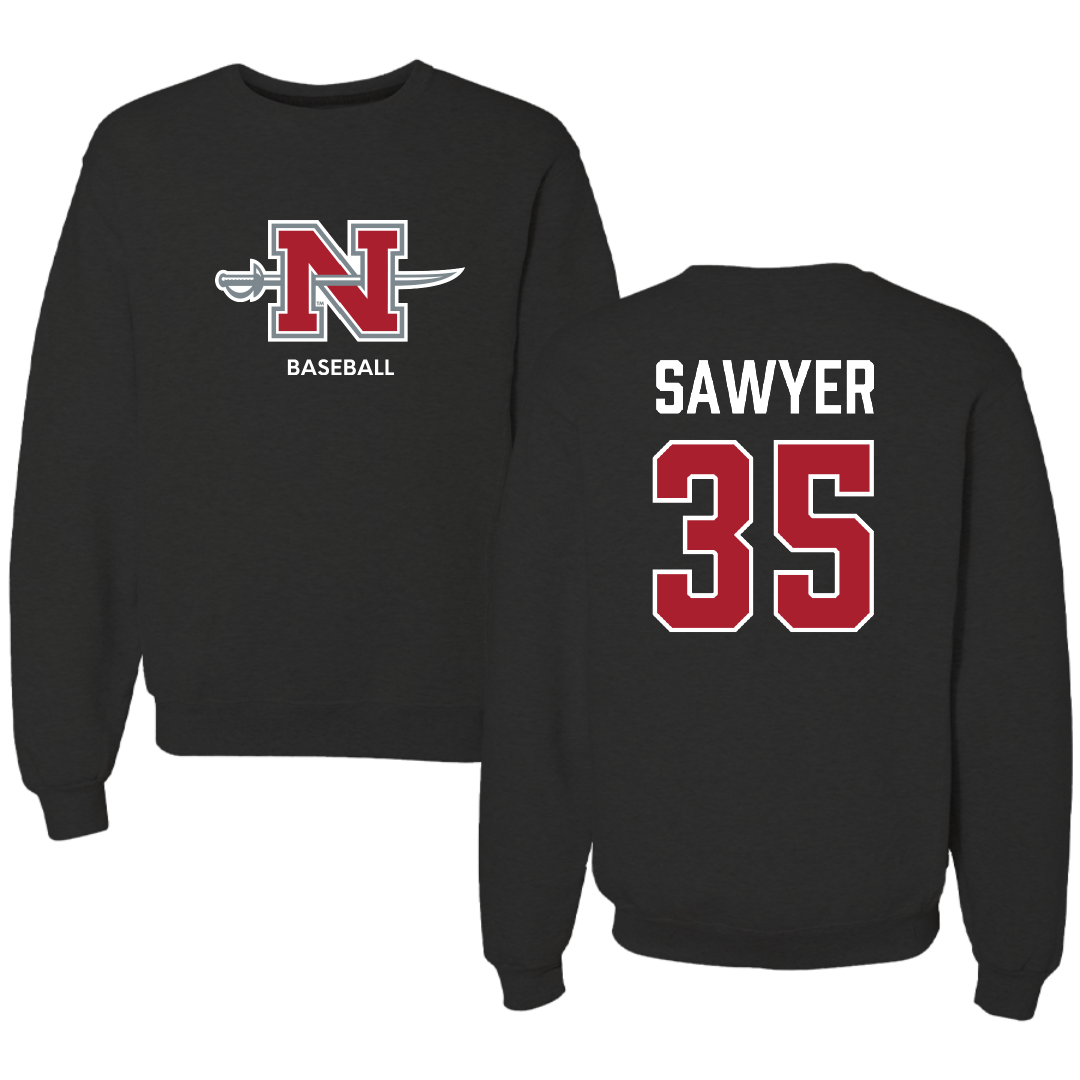 Nicholls State University Baseball Black Mascot Crewneck - #35 Barron Sawyer