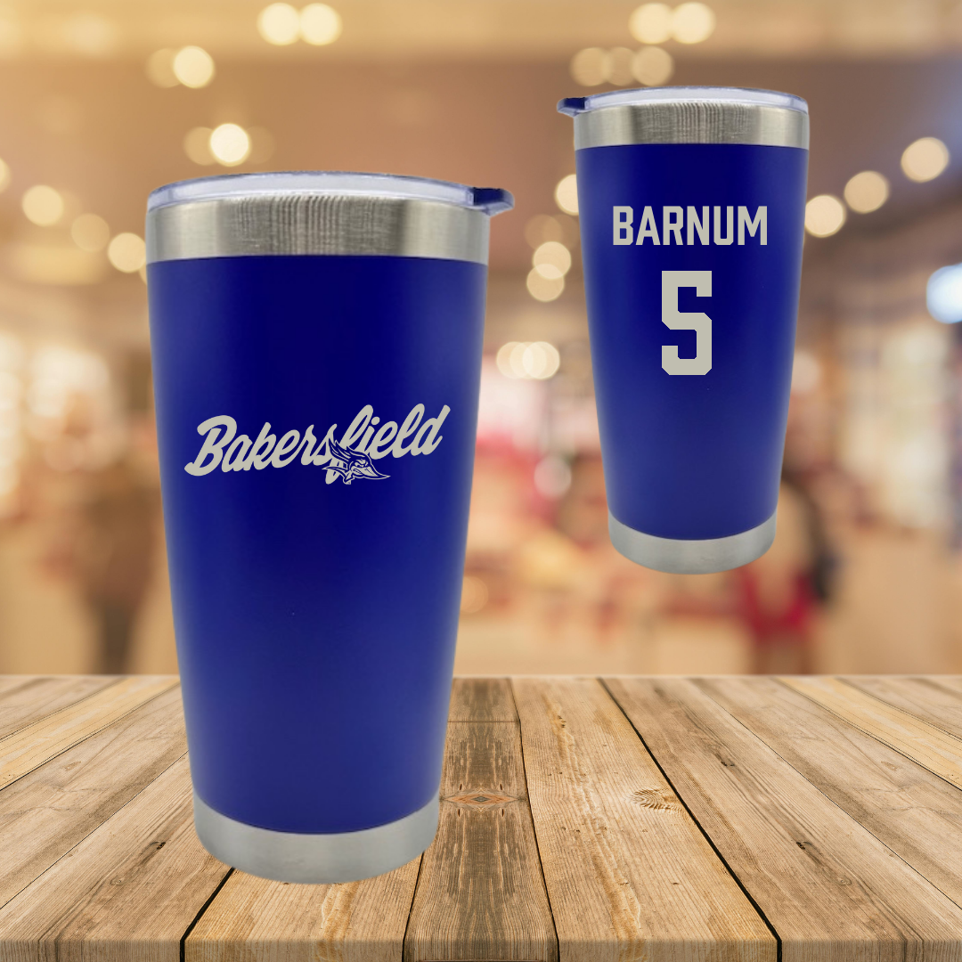 California State University-Bakersfield Baseball Blue Stainless Steel Tumbler - #5 Lewis Barnum