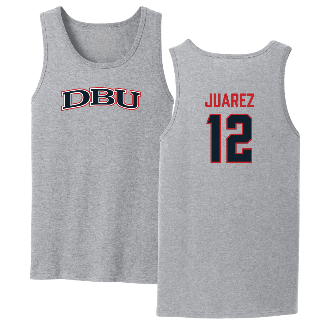 Dallas Baptist University Ice Hockey Sport Gray Tank Top - #12 Exavier Juarez