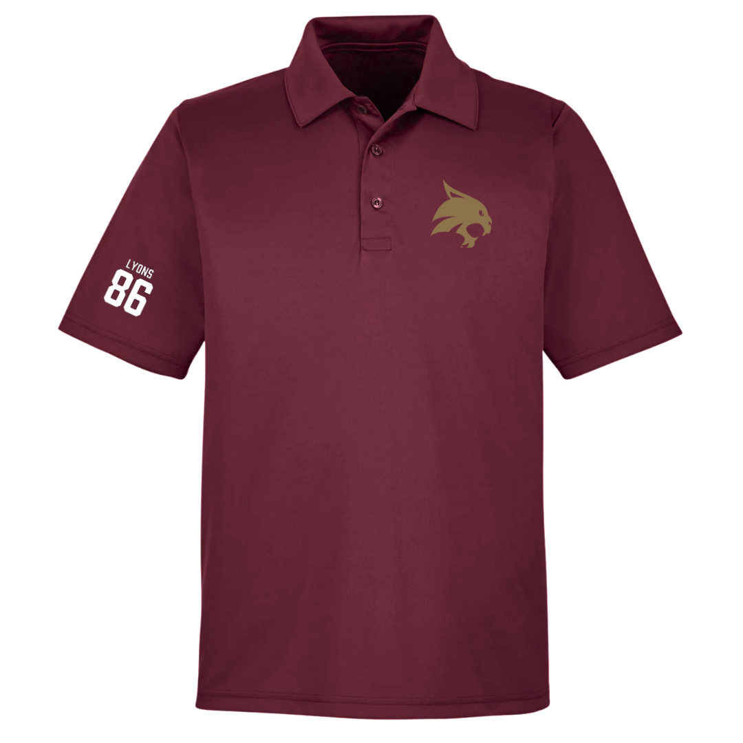 Texas State University Football Maroon Polo - #86 Titus Lyons