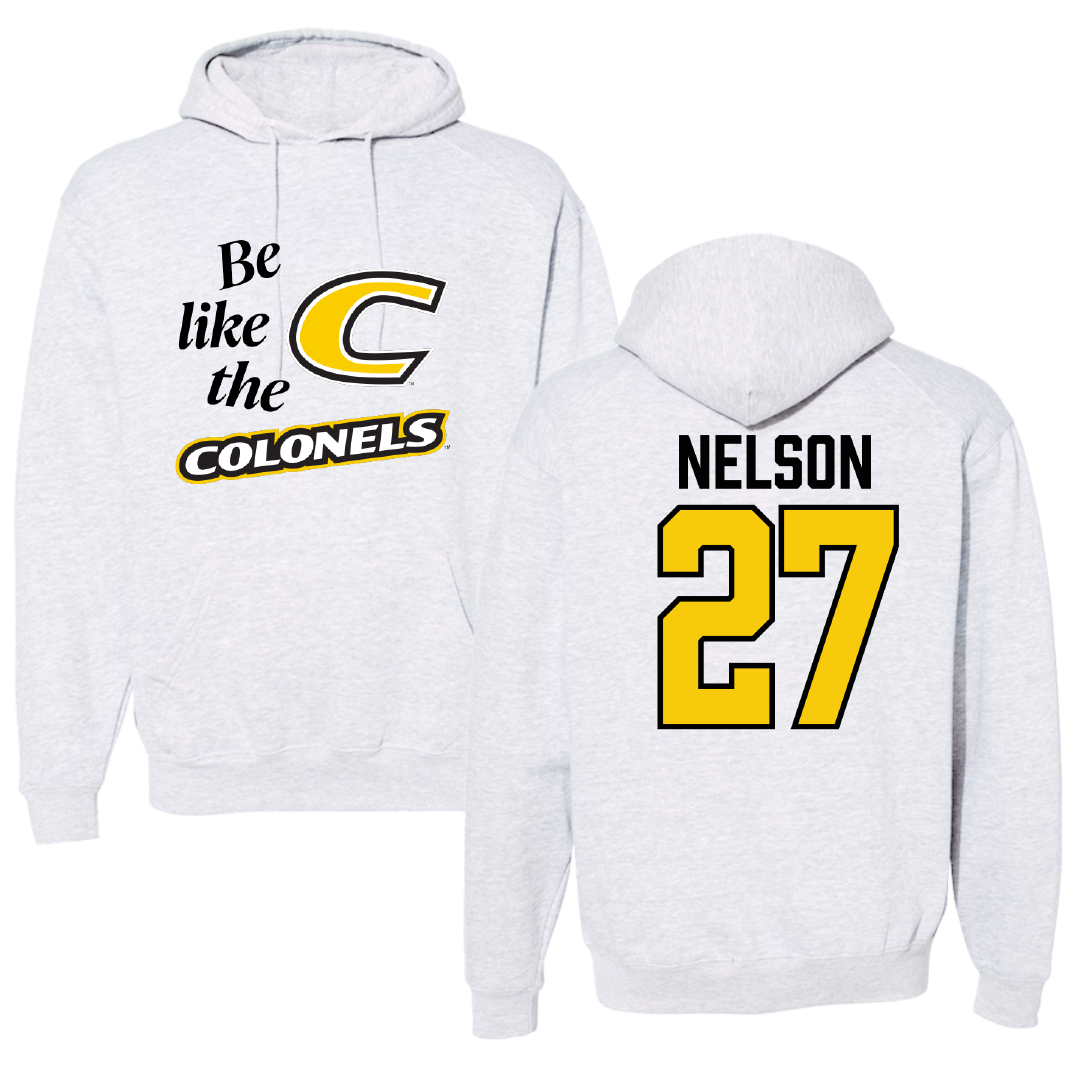 Centre College Soccer Light Gray Be Like Us Hoodie - #27 Taylor Nelson