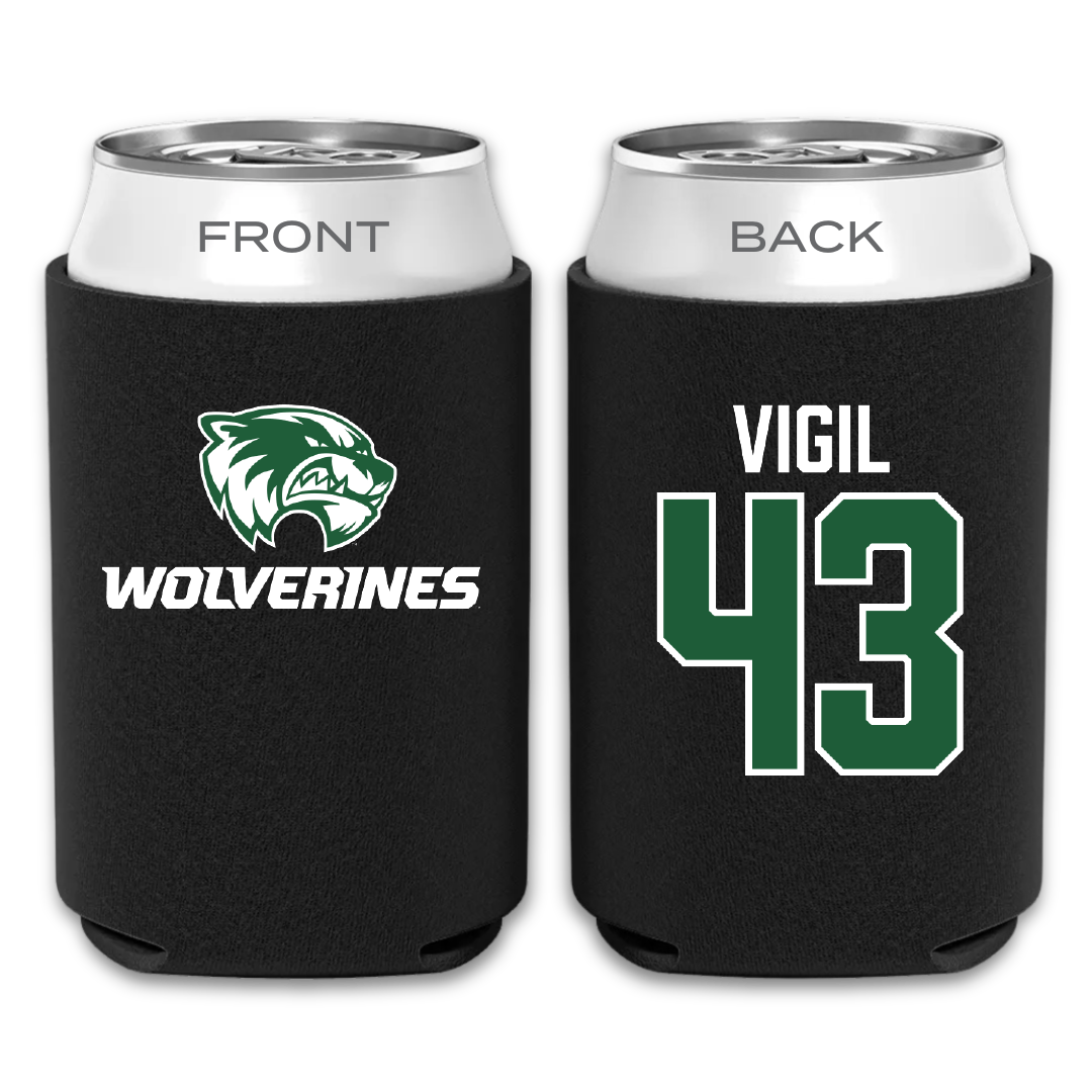 Utah Valley University Baseball Black Can Cooler - #43 Jordan Vigil