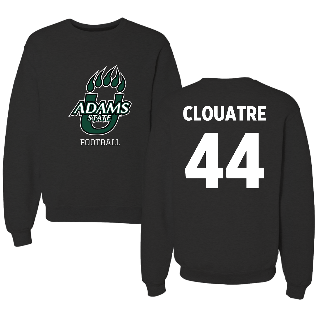 Adams State University Football Black State Crewneck - #44 Anthony Clouatre