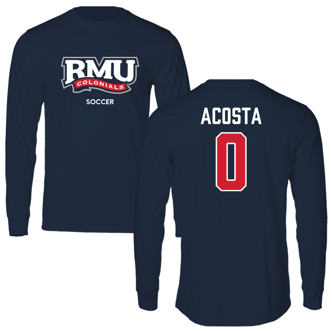 Robert Morris University Soccer (M) Navy RMU Performance Long Sleeve - #0 Giancarlo Acosta