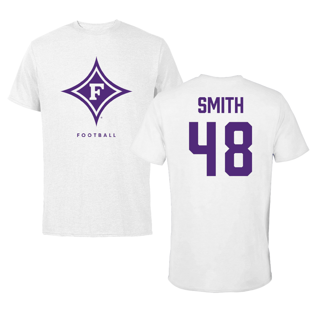 Furman University Football White Tee - #48 Luke Smith