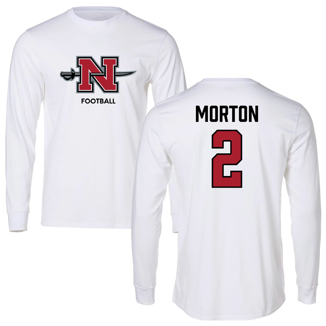 Nicholls State University Football White Long Sleeve - #2 Tyler Morton