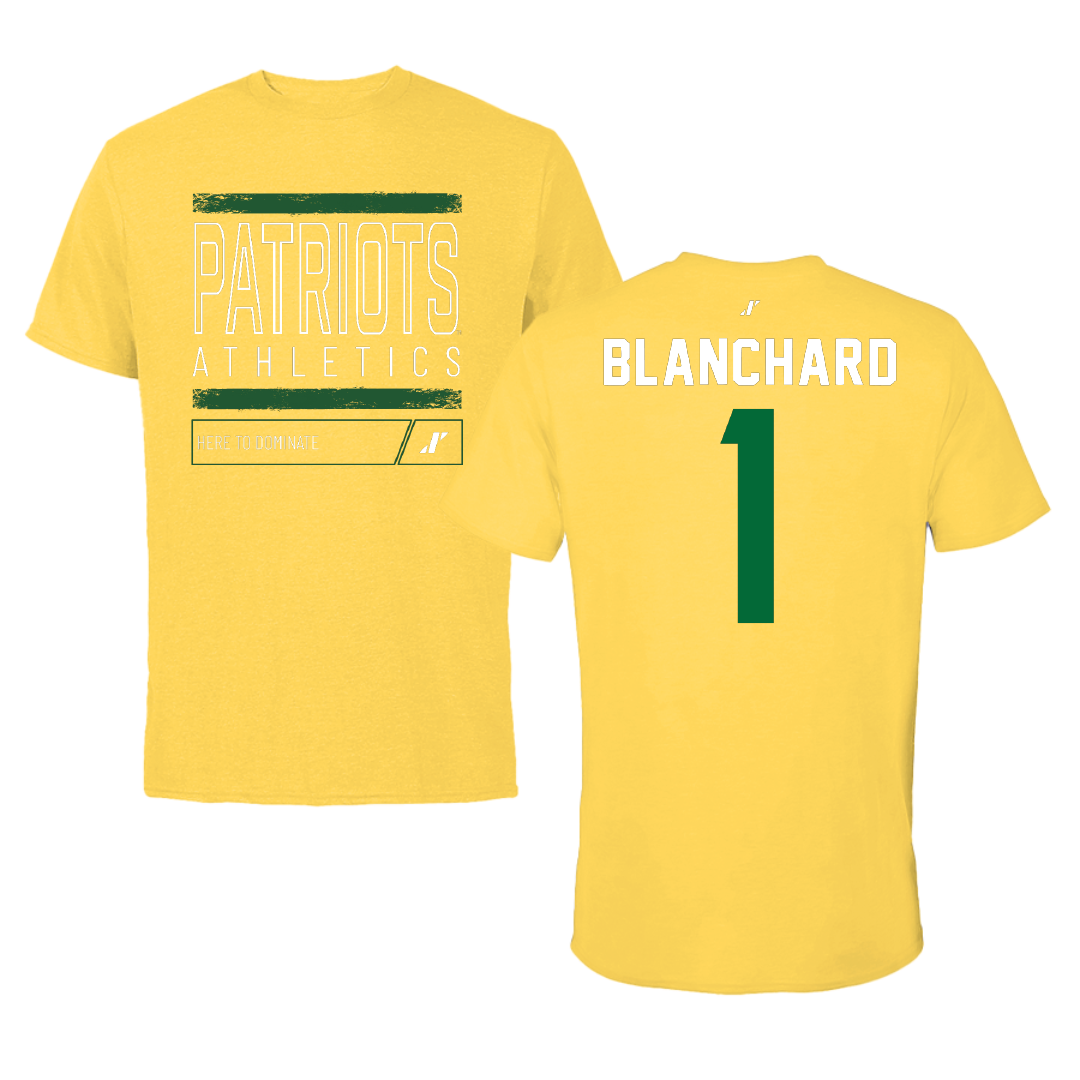 George Mason University Baseball Yellow Dominate Tee - #1 Evan Blanchard
