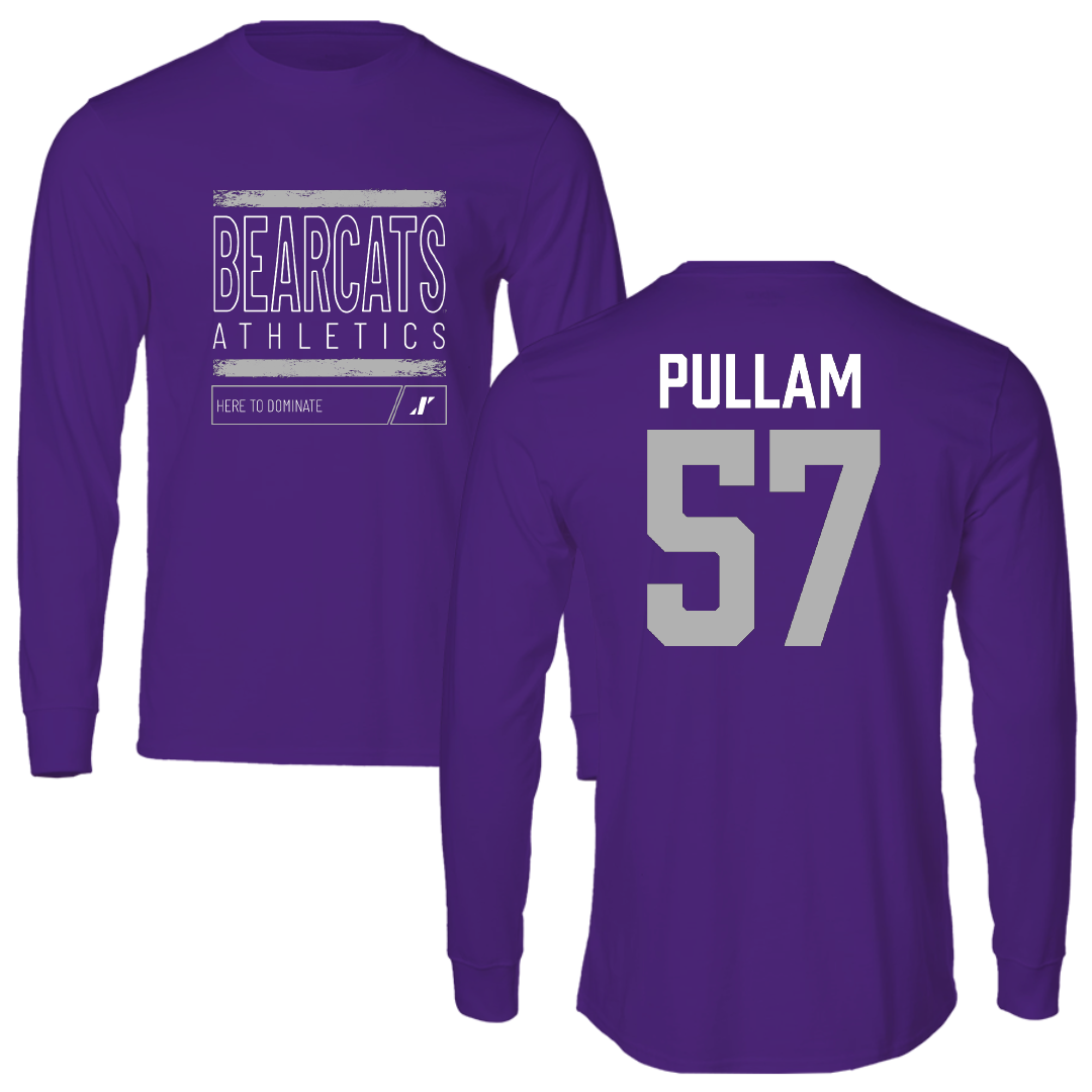 Southwest Baptist University Football Purple Dominate Long Sleeve - #57 Landon Pullam