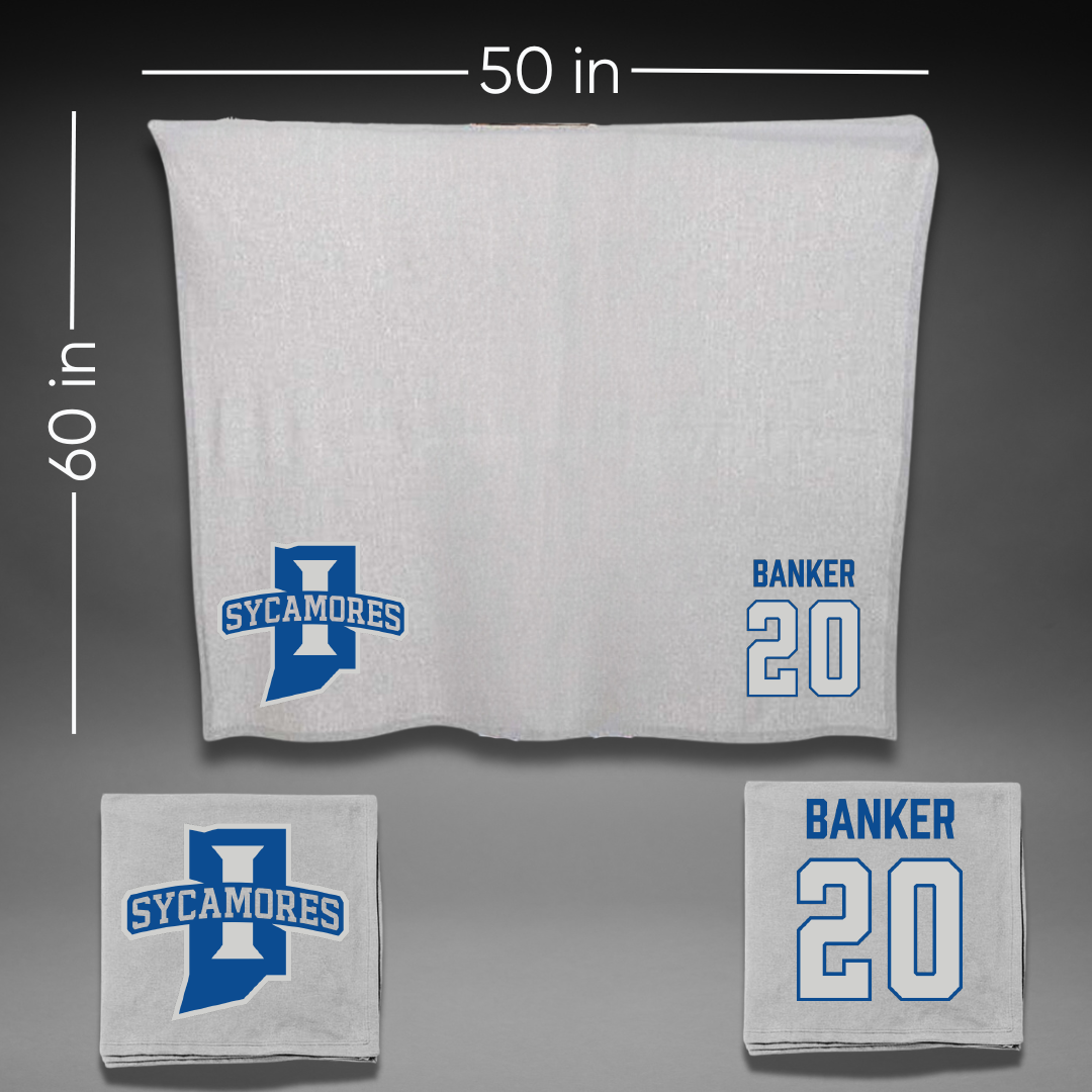 Indiana State University Baseball Gray Blanket - #20 Brady Banker
