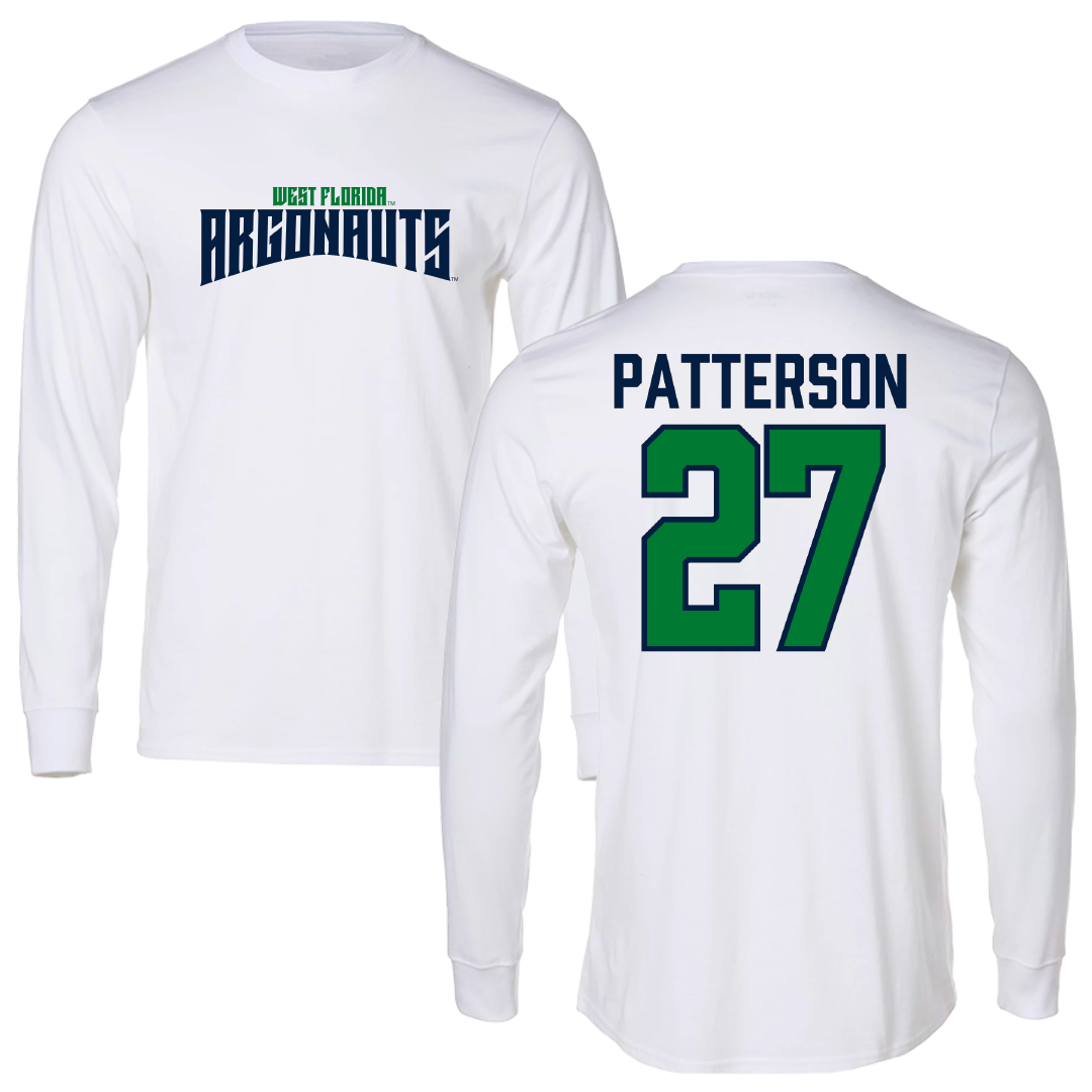 University of West Florida Football White Classic Performance Long Sleeve - #27 Tyler Patterson