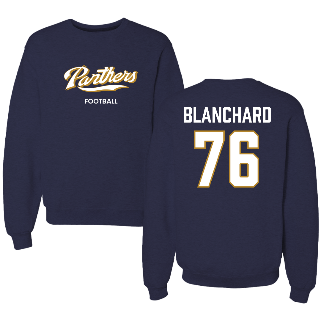 Florida International University Football Navy Panthers Crewneck - #76 Bo Blanchard