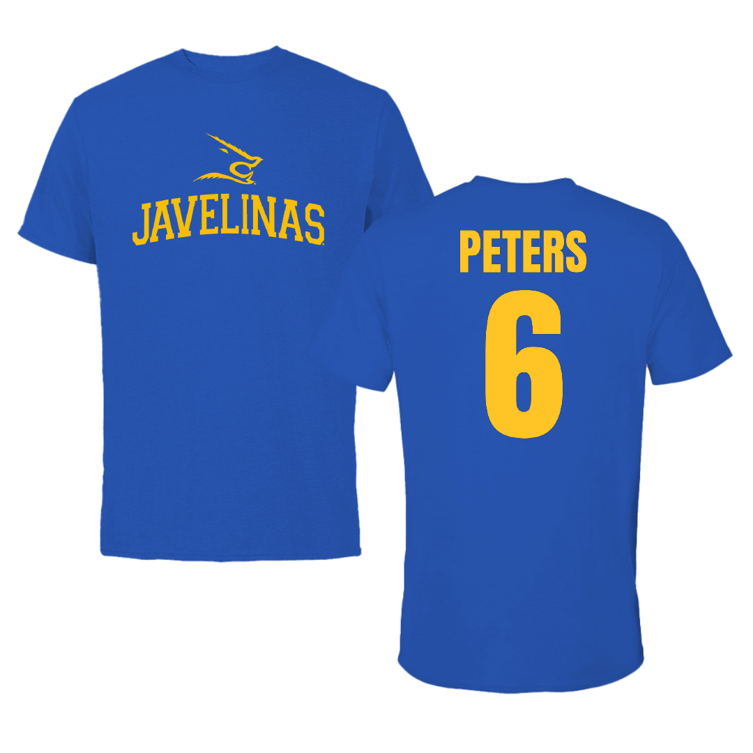 Texas A&M University-Kingsville Football Blue Tee - #6 De'Marcus Peters