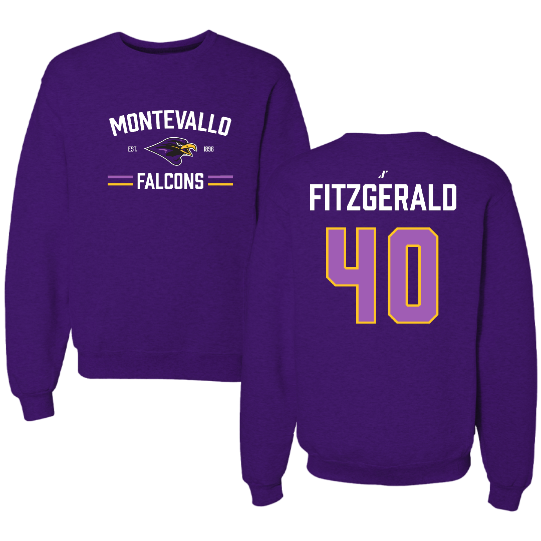 University of Montevallo Baseball Purple General Crewneck - #40 Jack Fitzgerald