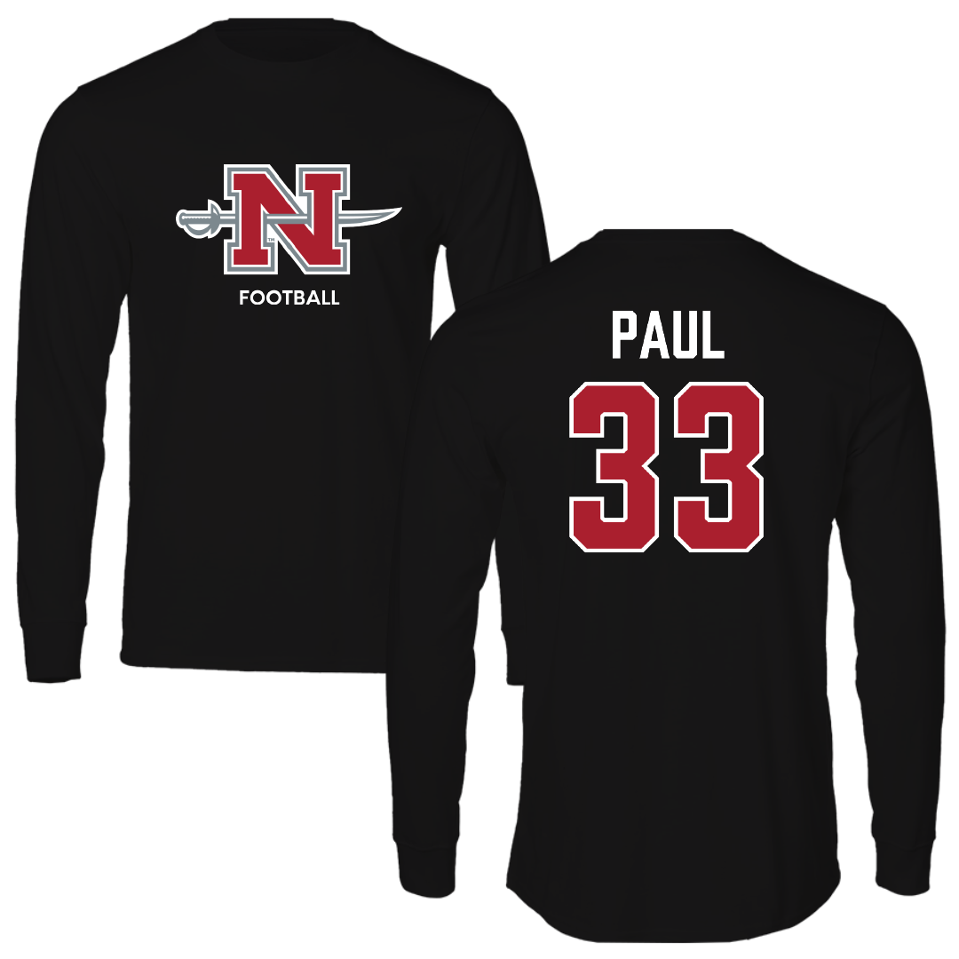 Nicholls State University Football Black Mascot Performance Long Sleeve - #33 Kyler Paul
