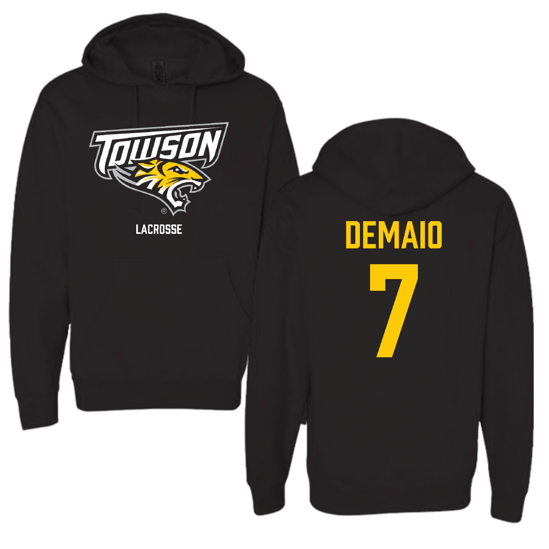 Towson University Lacrosse (W) Black Hoodie - #7 Luca DeMaio