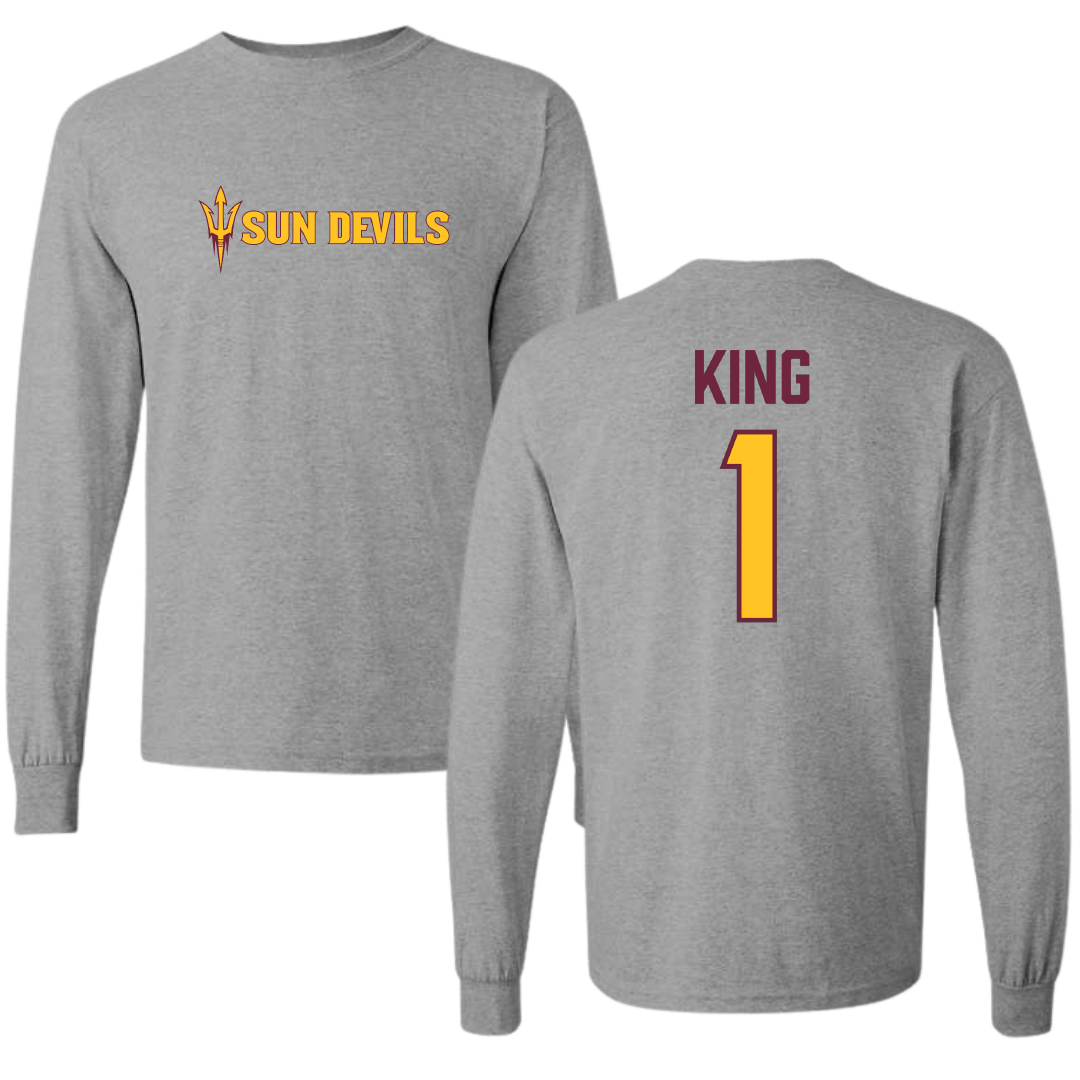 Arizona State University Baseball Sport Gray Long Sleeve - #1 Matt King