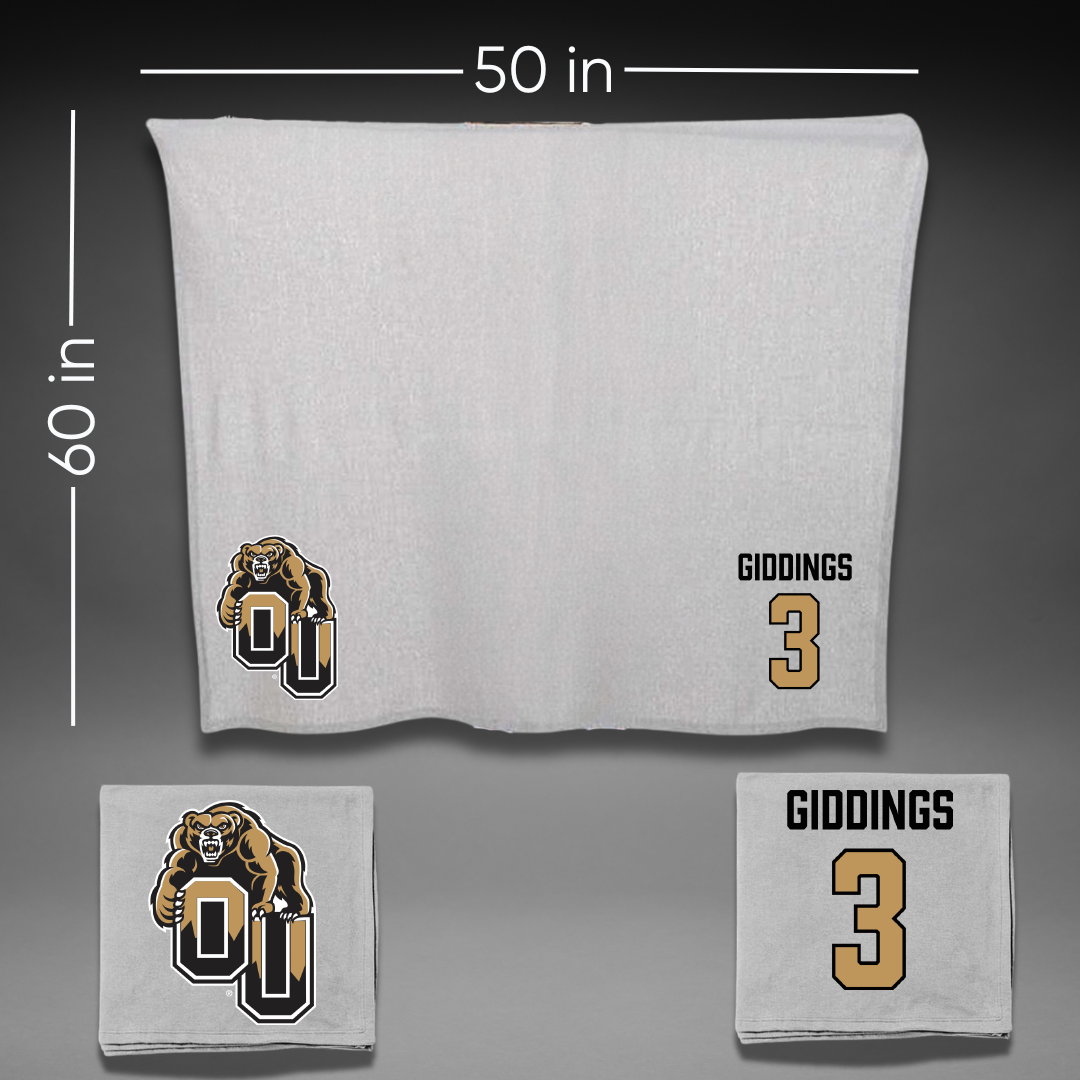 Oakland University Soccer (W) Gray Blanket - #3 Bailey Giddings