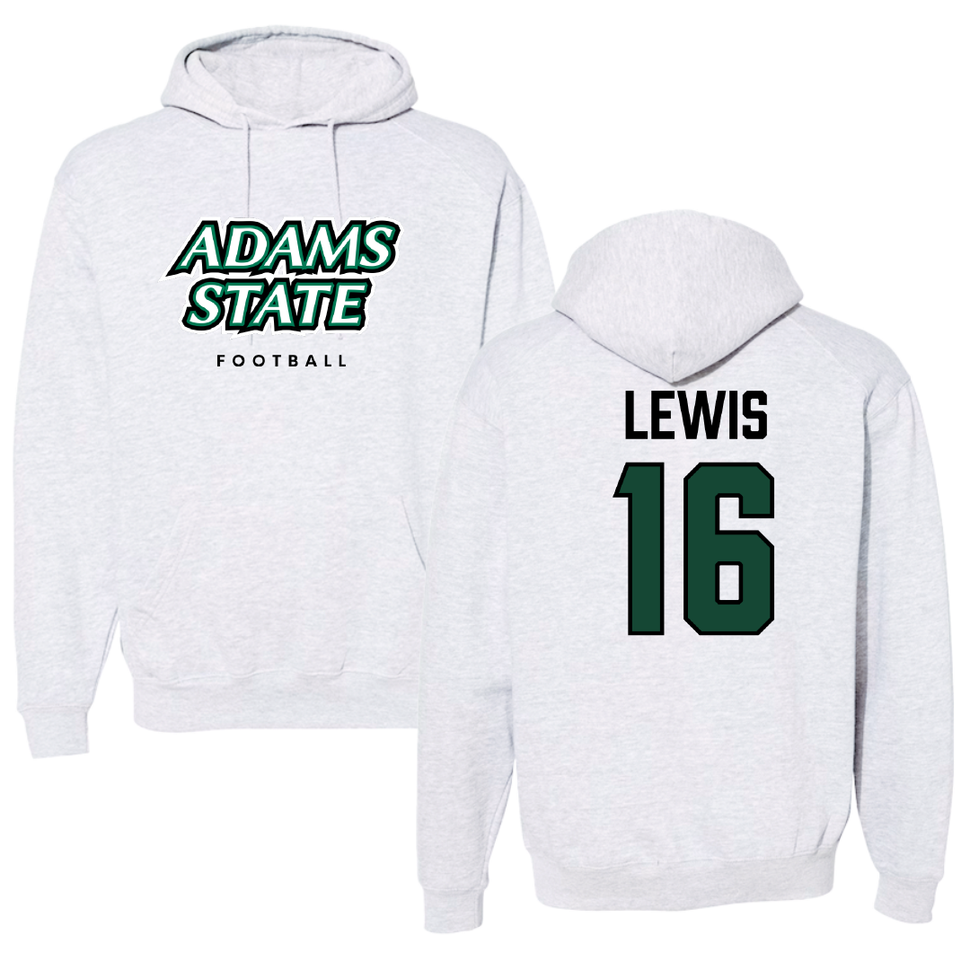 Adams State University Football Gray Block Hoodie - #16 Jett Lewis