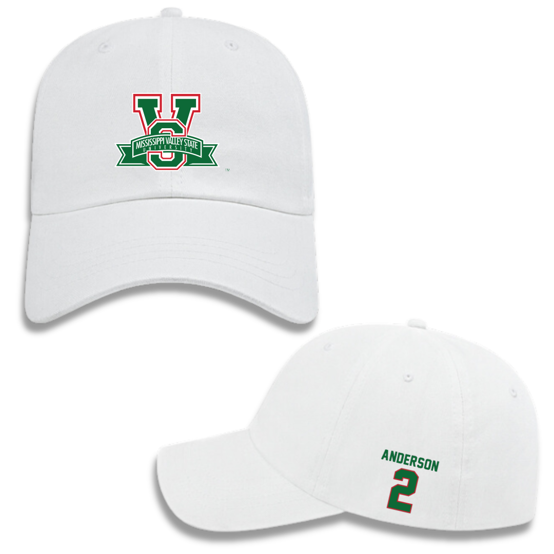 Mississippi Valley State University Football White Hat - #2 Jordan Anderson