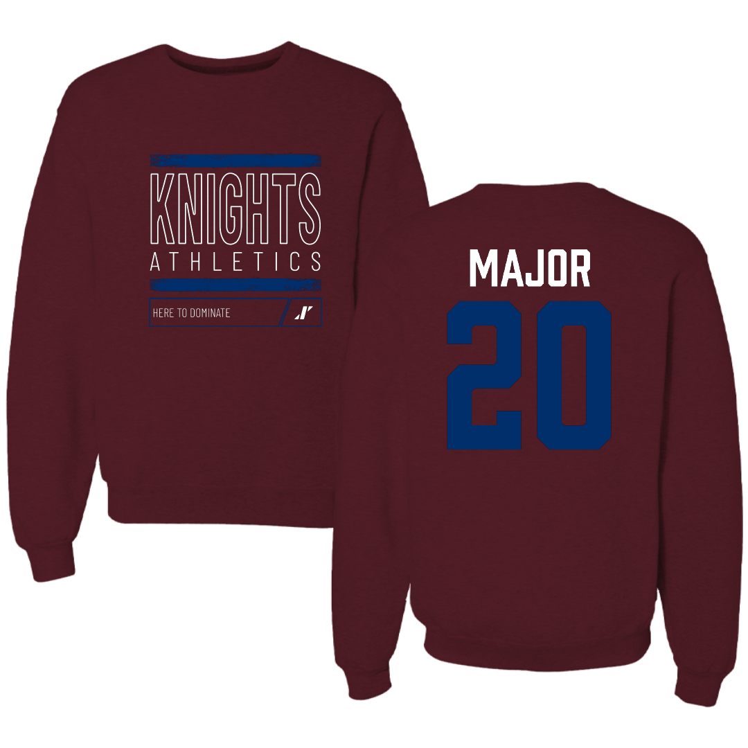 Fairleigh Dickinson University-Metropolitan Campus Soccer Maroon Dominate Crewneck - #20 Madison Major
