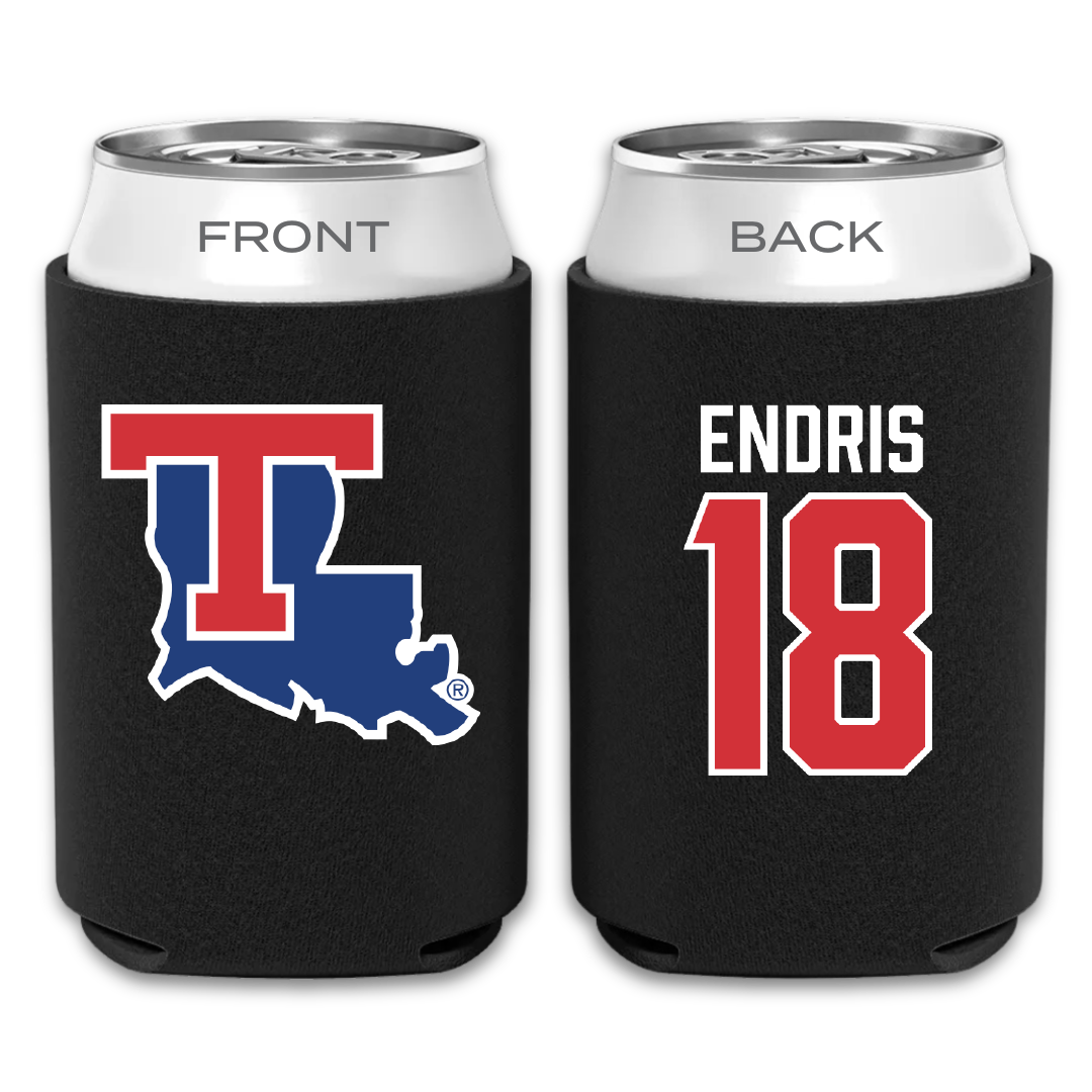 Louisiana Tech University Softball Black Can Cooler - #18 Paris Endris